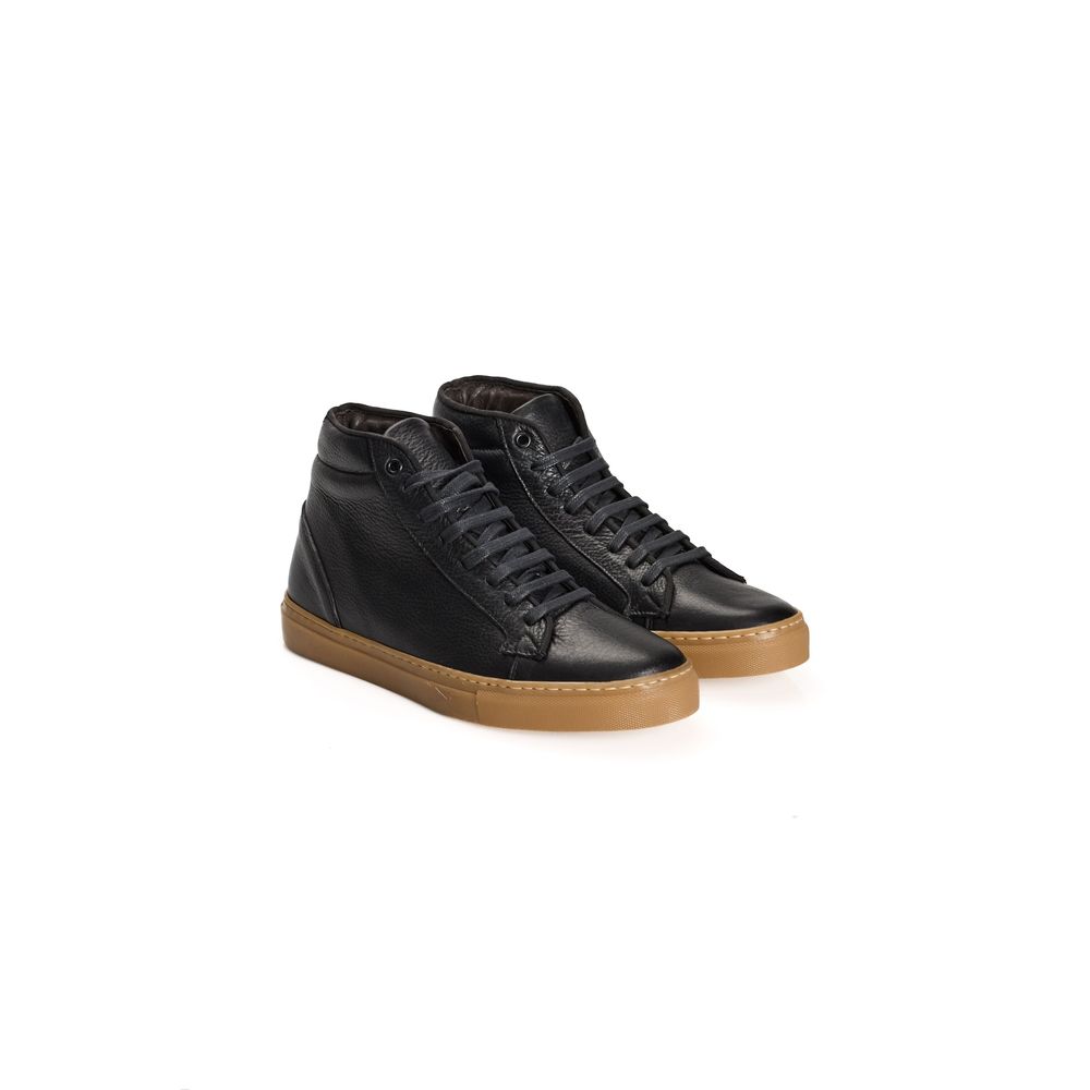 Black Calfskin Men Sneaker - ventzia
