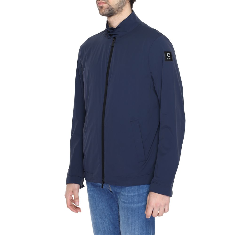 Blue Nylon Jackets & Coat - ventzia