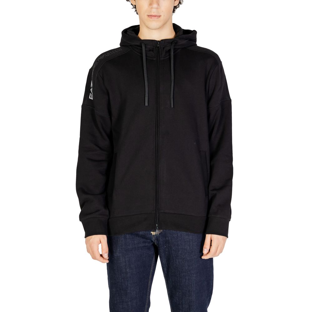 Black Cotton Hoody - ventzia