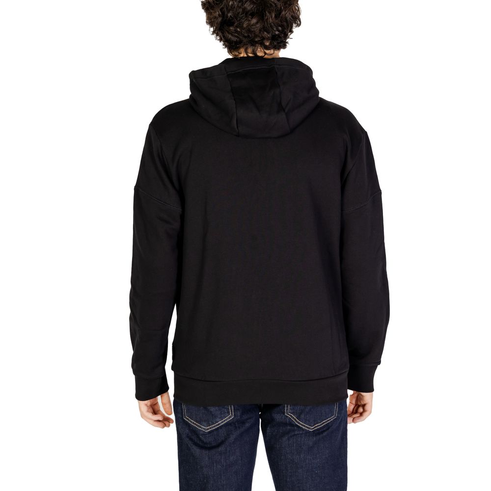 Black Cotton Hoody - ventzia