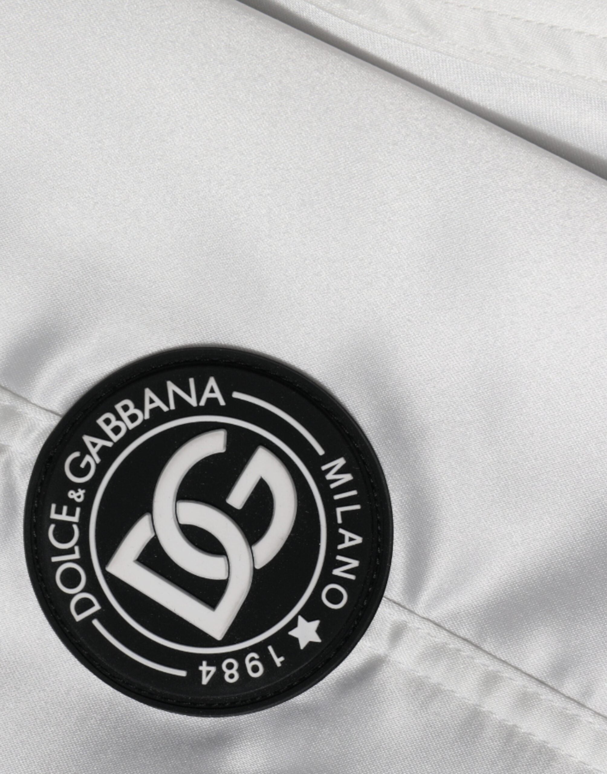 White Polyester Logo Full Zip Bomber Jacket - ventzia