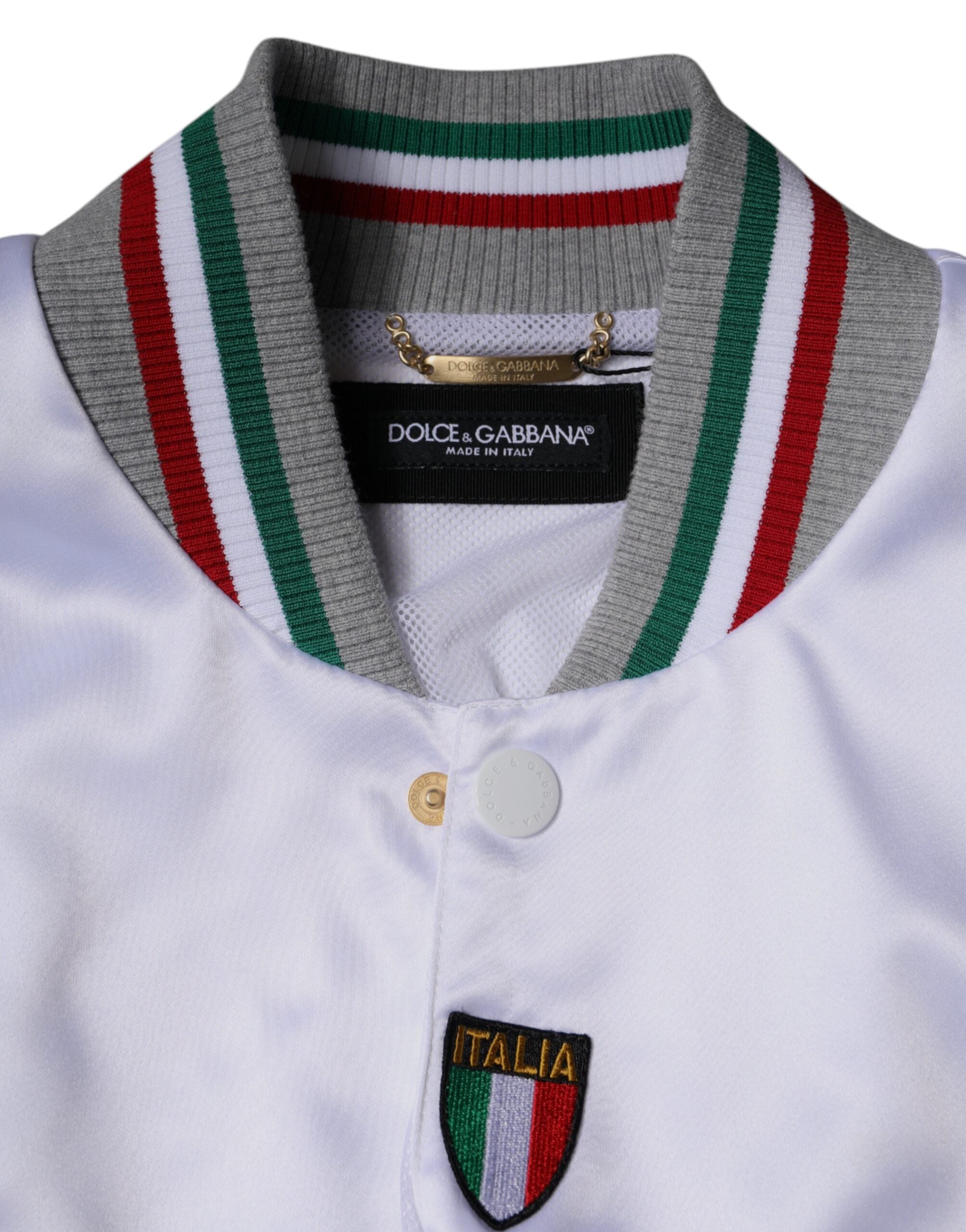 Multicolor Italia Button Down Bomber Jacket - ventzia
