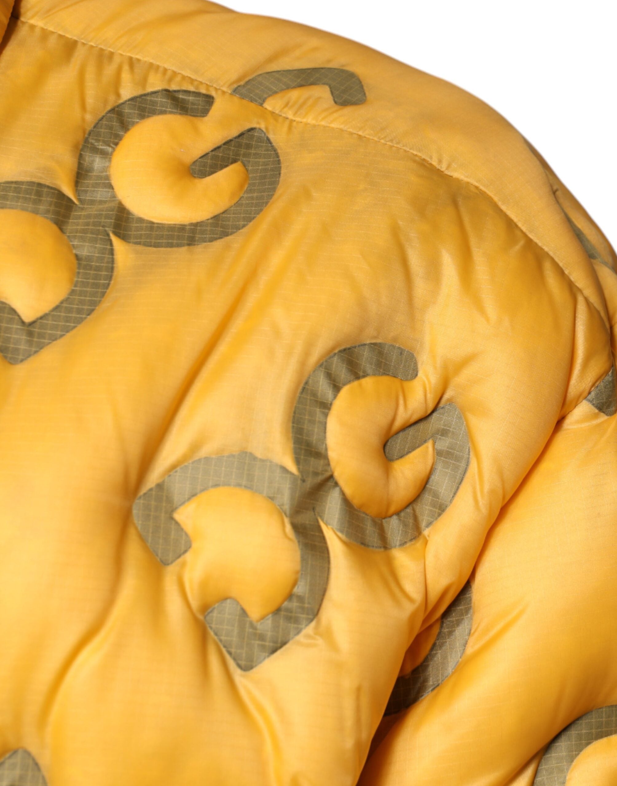 Yellow Logo Padded Buttoned Blouson Jacket - ventzia
