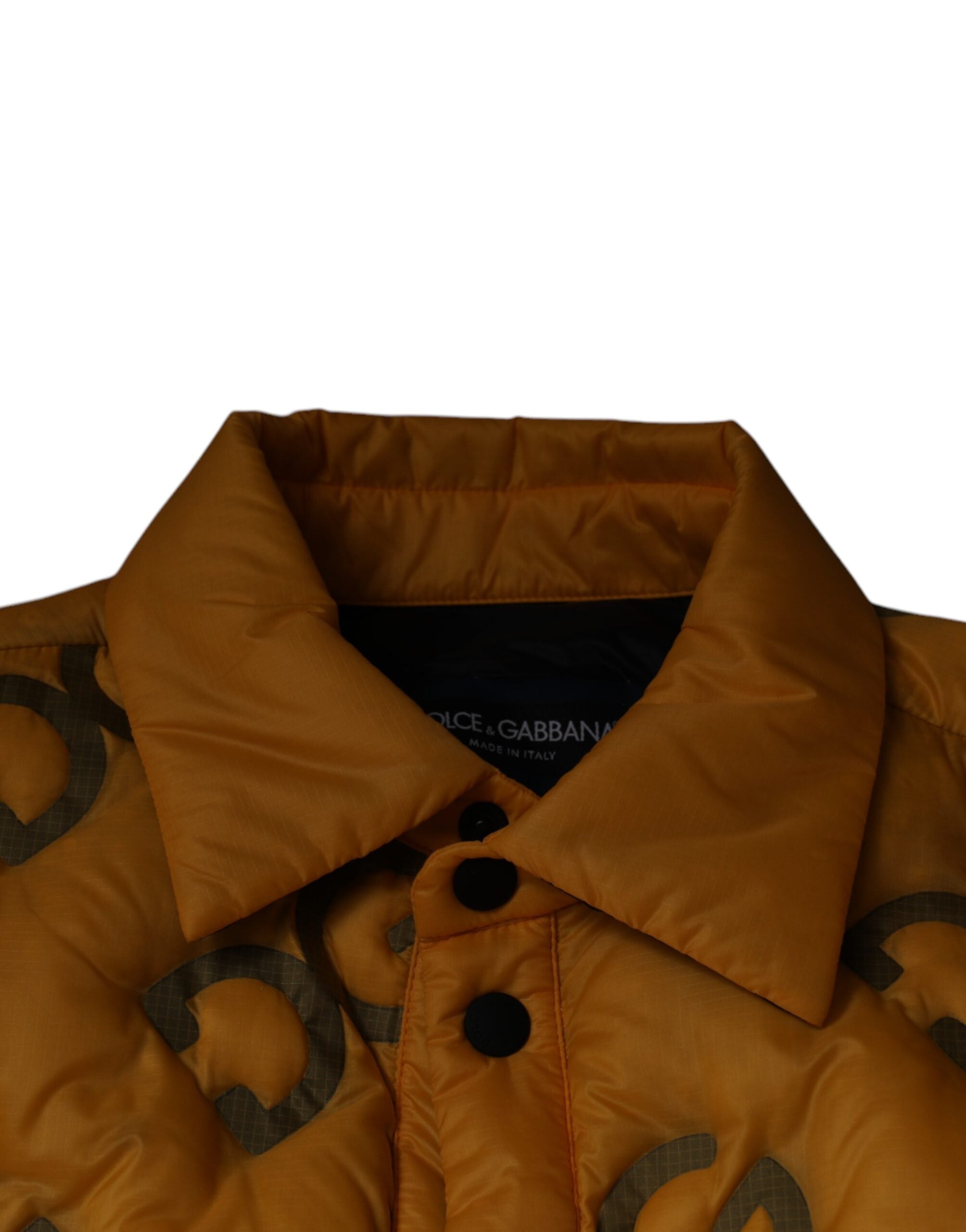 Yellow Logo Padded Buttoned Blouson Jacket - ventzia