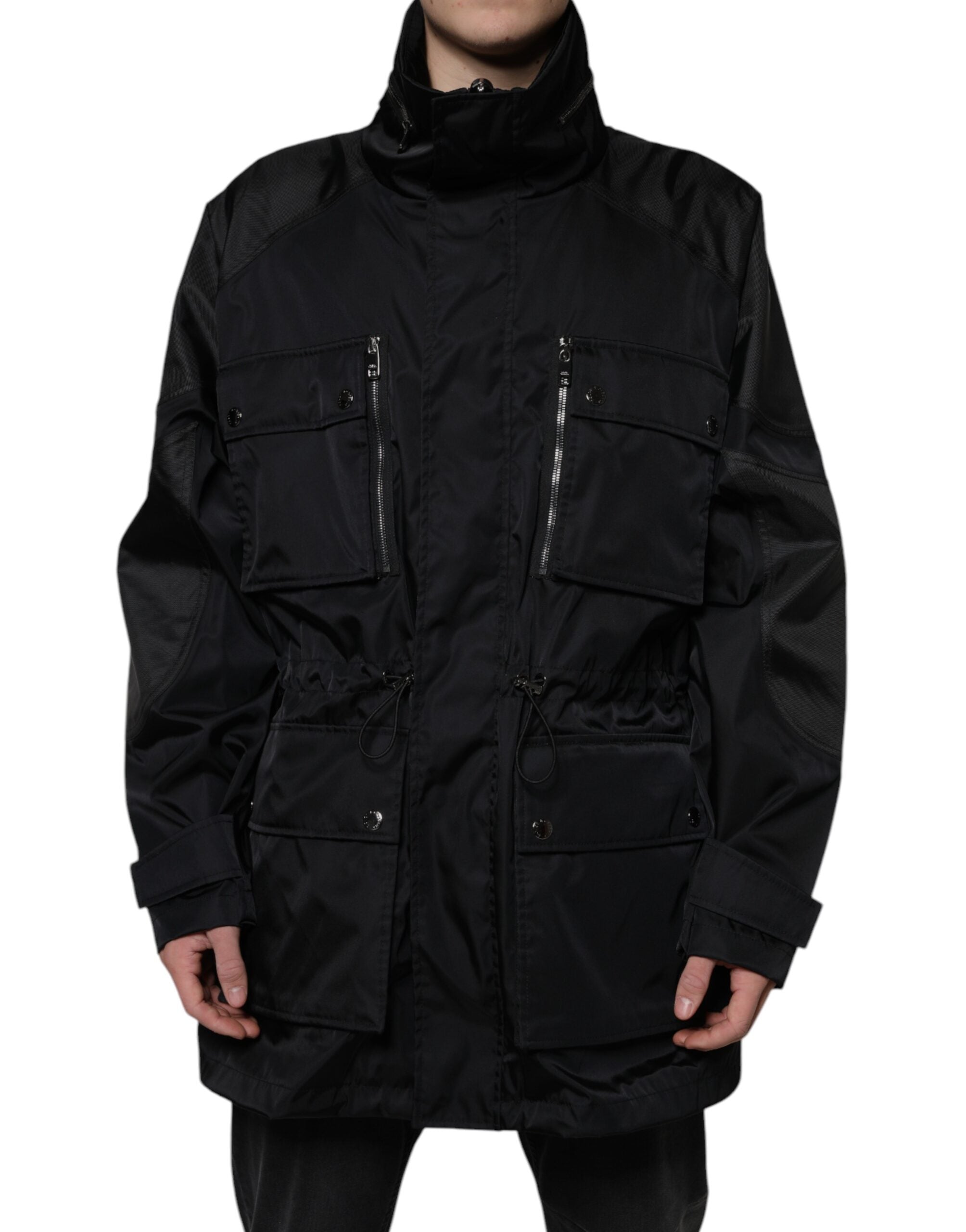 Black Nylon Winter Men Parka Coat Jacket - ventzia