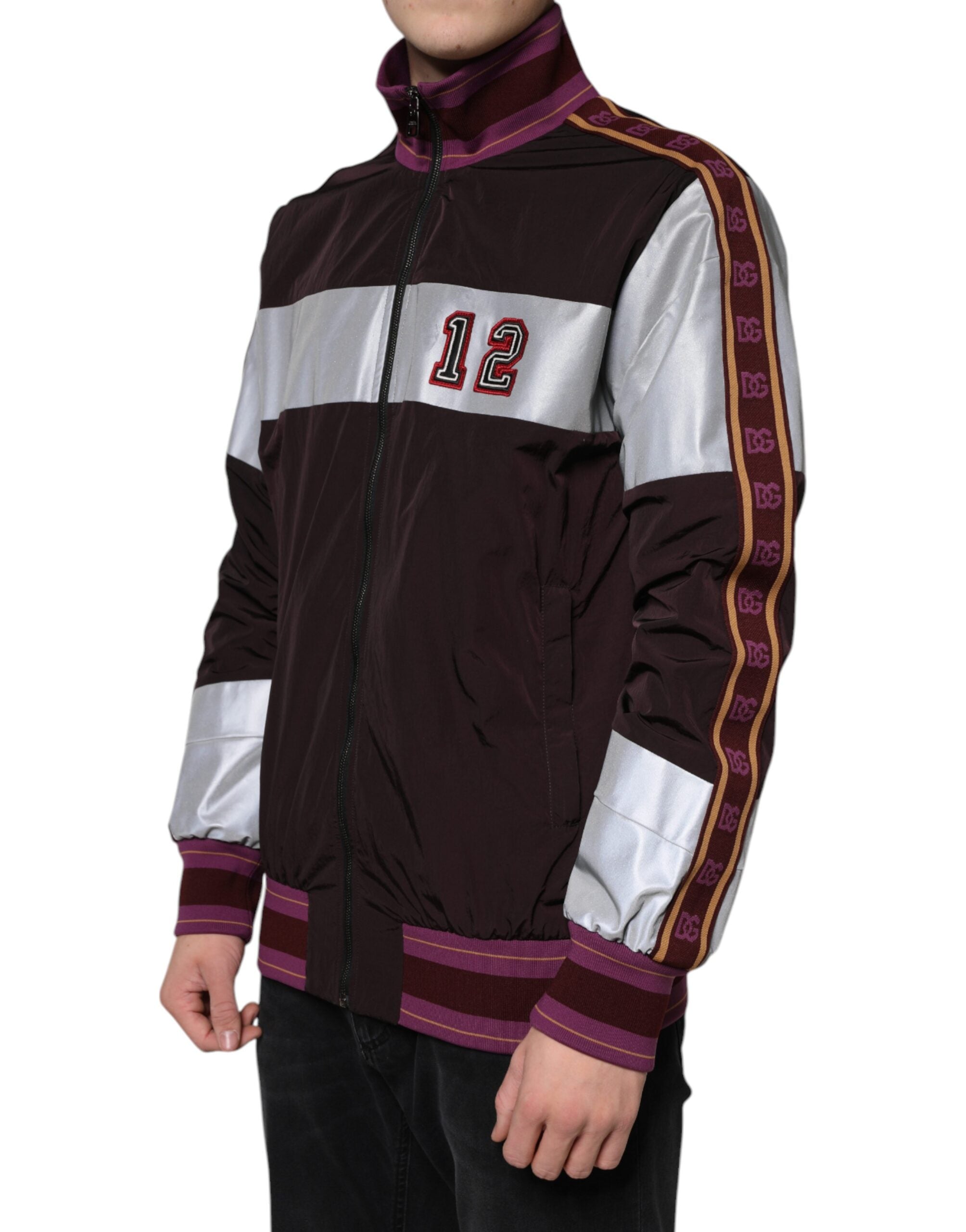 Multicolor Full Zip Jersey Men Bomber Jacket - ventzia