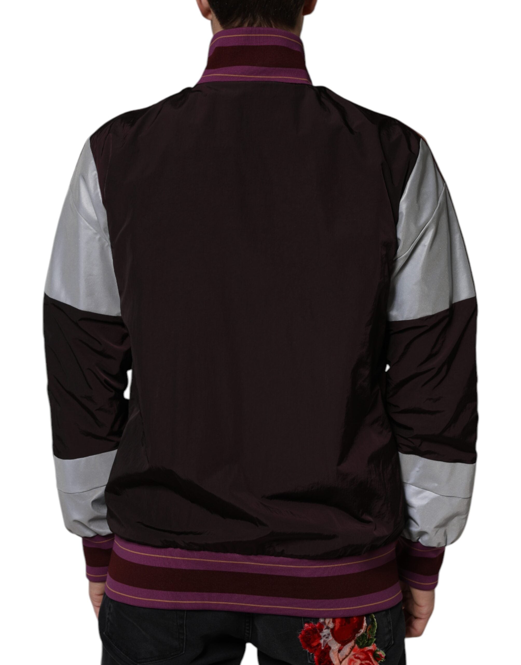 Multicolor Full Zip Jersey Men Bomber Jacket - ventzia