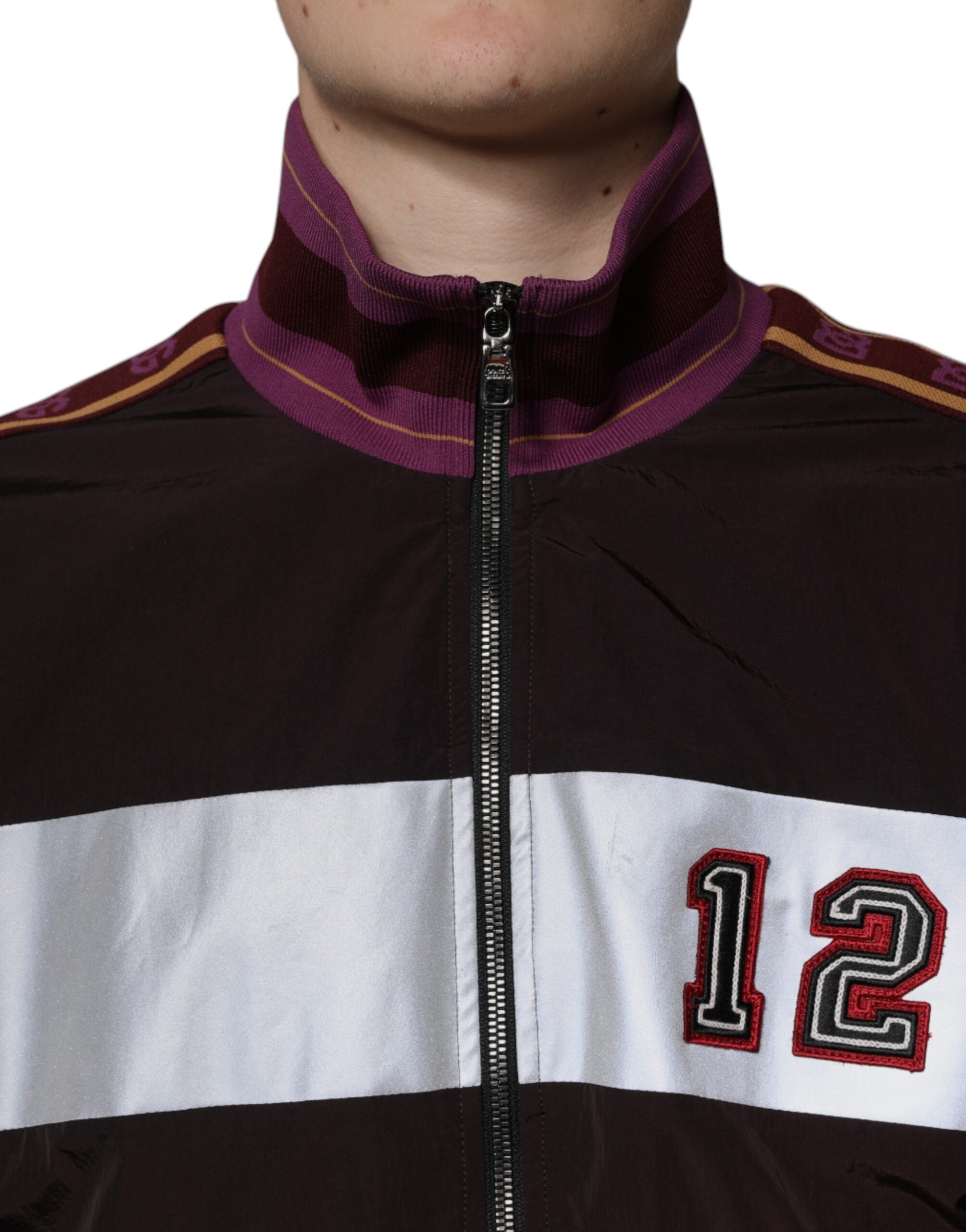 Multicolor Full Zip Jersey Men Bomber Jacket - ventzia