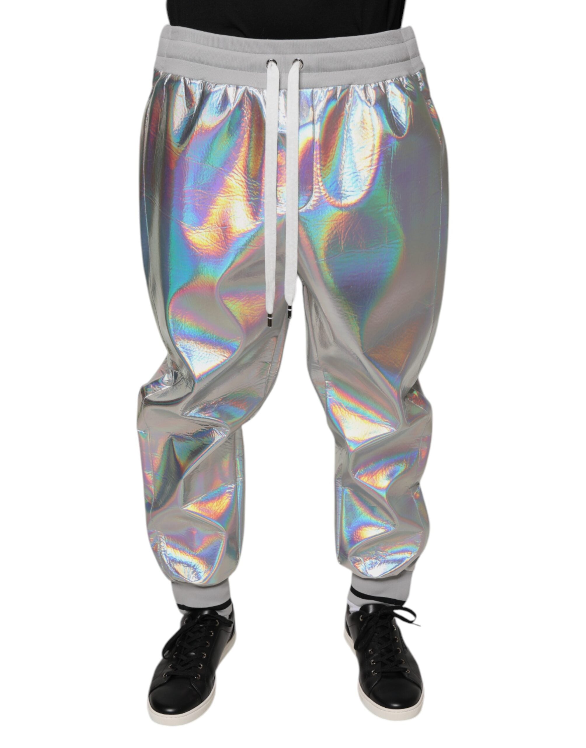 Silver Iridescent Men Jogger Sweatpants Pants - ventzia