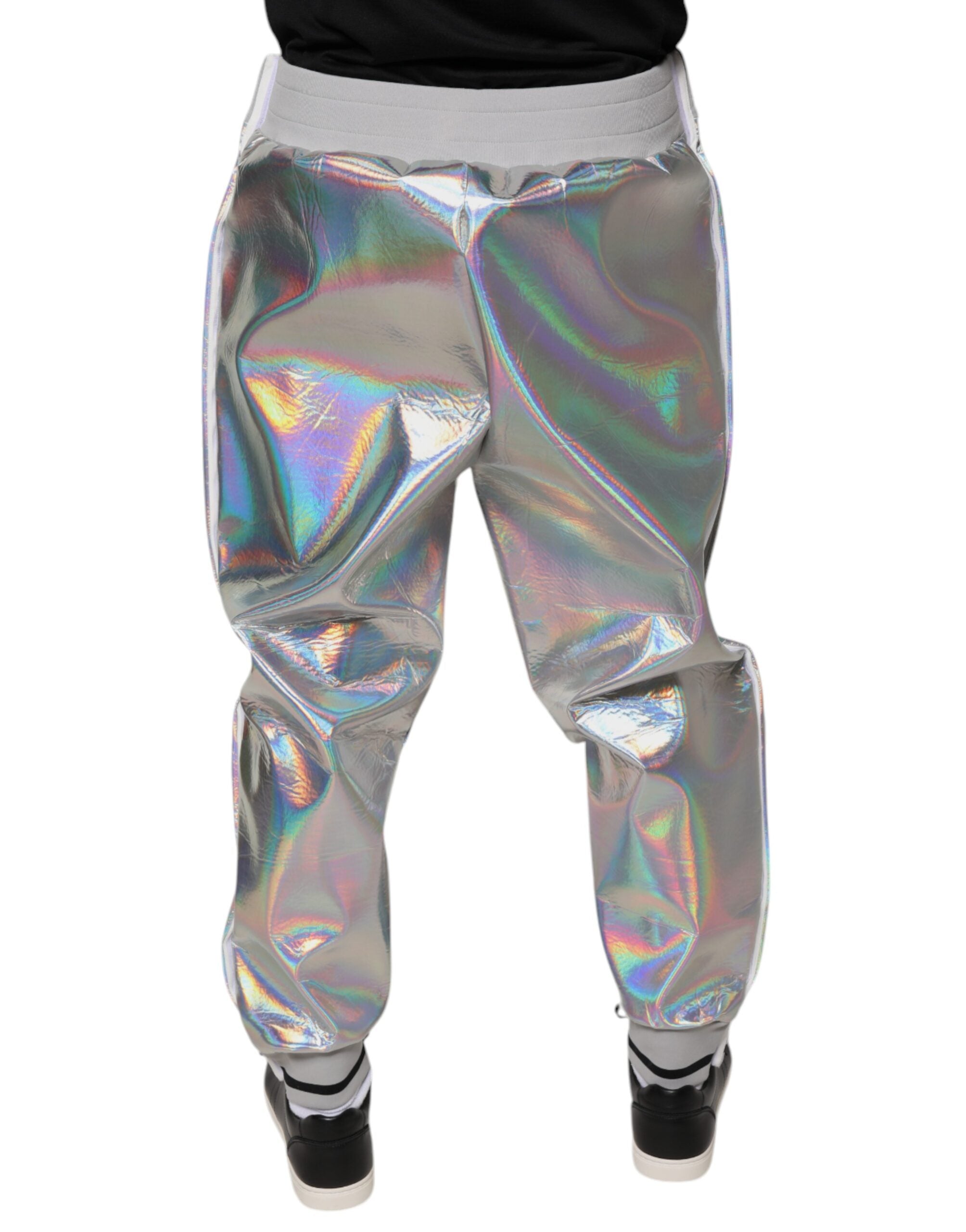 Silver Iridescent Men Jogger Sweatpants Pants - ventzia