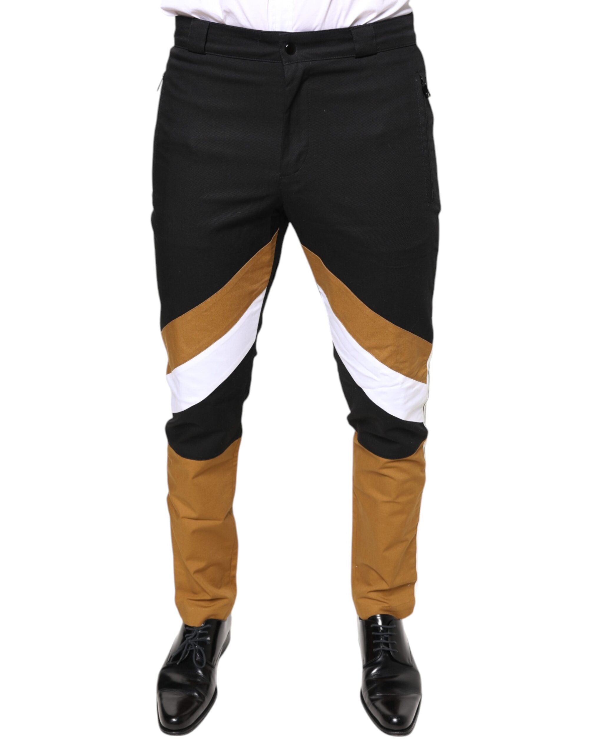 Multicolor Stripe Skinny Cotton Pants - ventzia