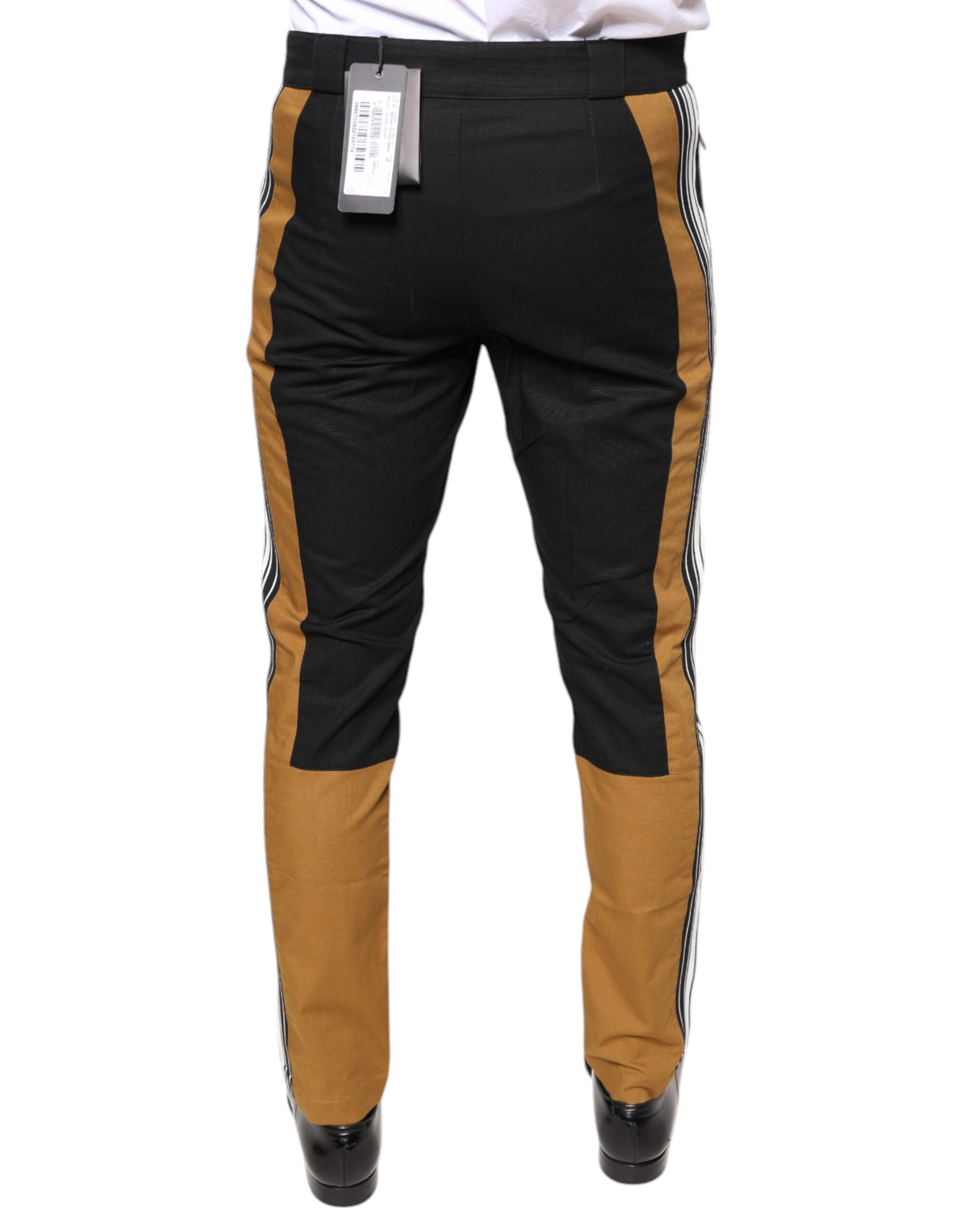 Multicolor Stripe Skinny Cotton Pants - ventzia