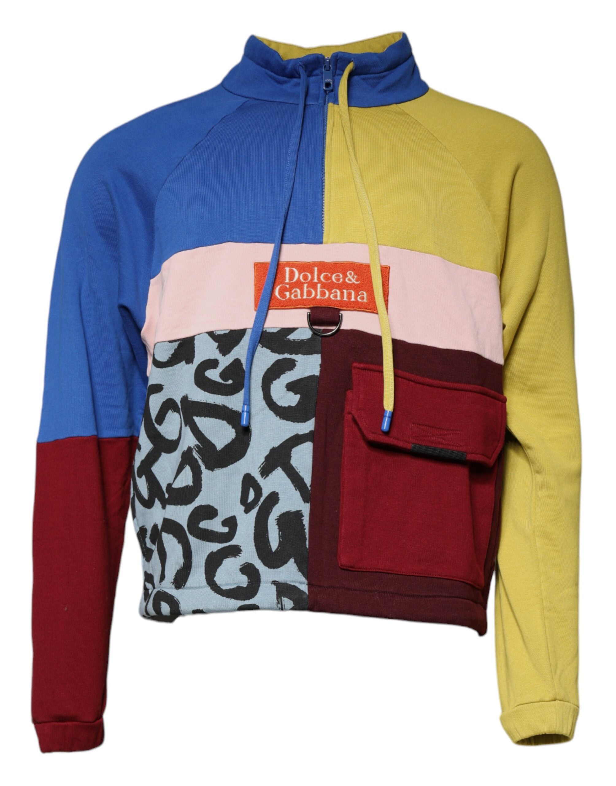 Multicolor Patchwork Men Sweatshirt Sweater - ventzia