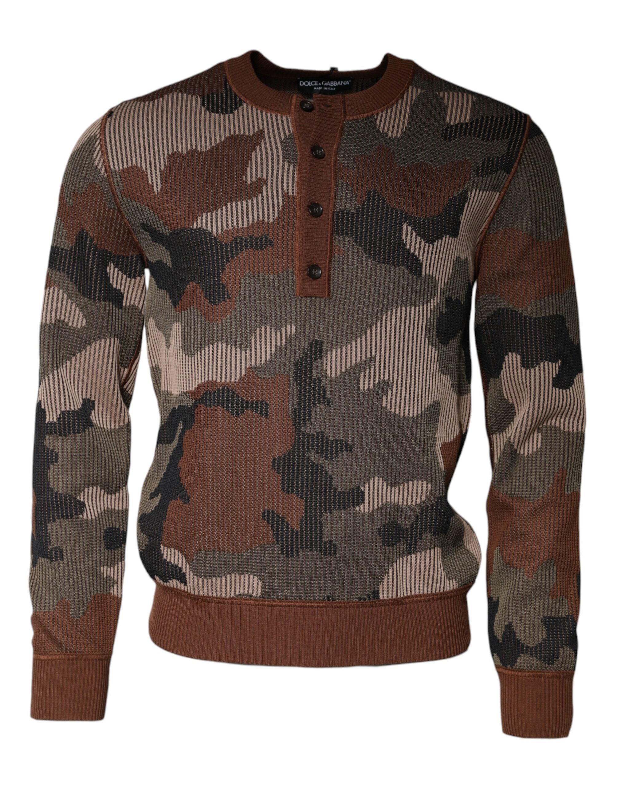 Multicolor Camouflage Men Pullover Sweater - ventzia