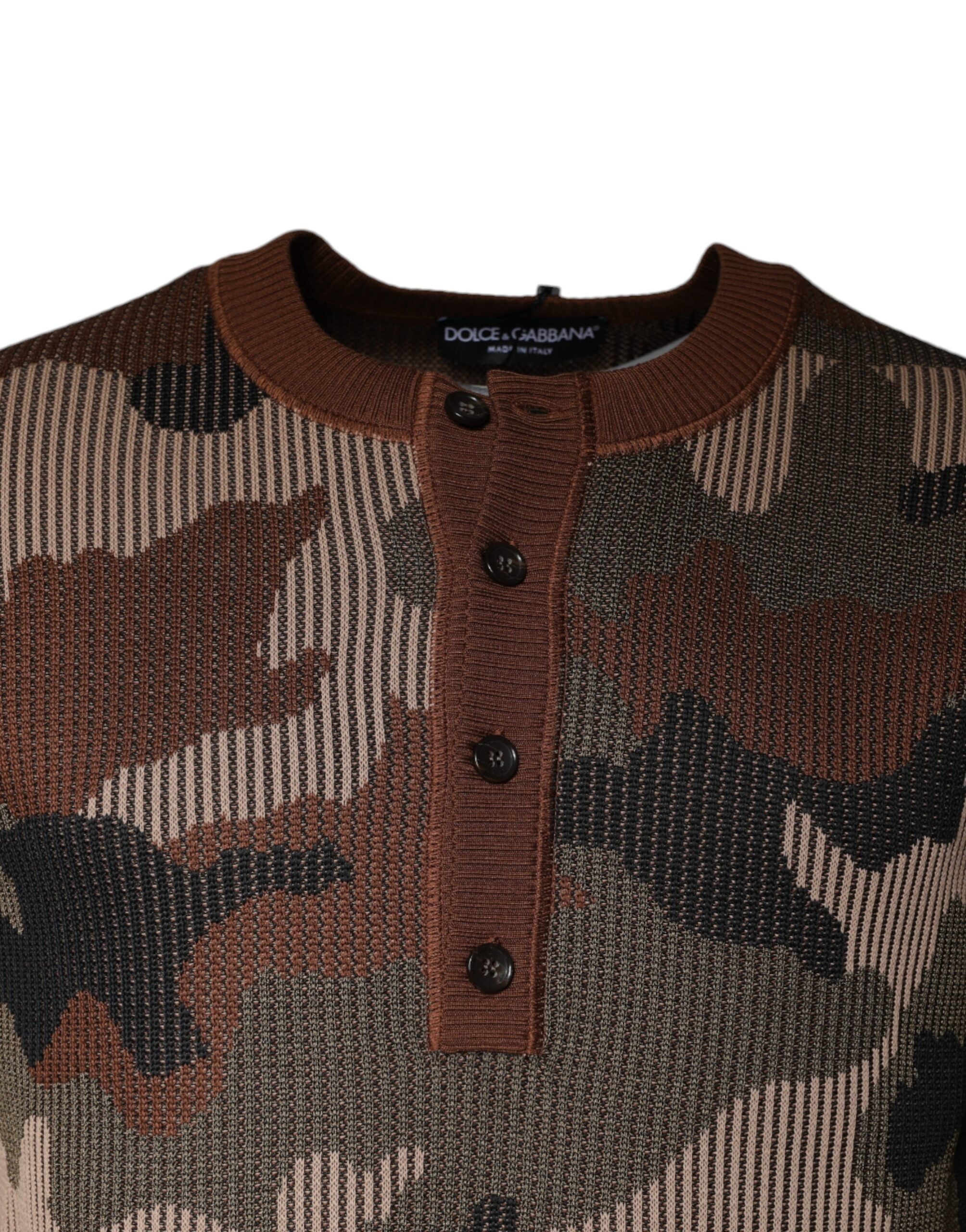 Multicolor Camouflage Men Pullover Sweater - ventzia