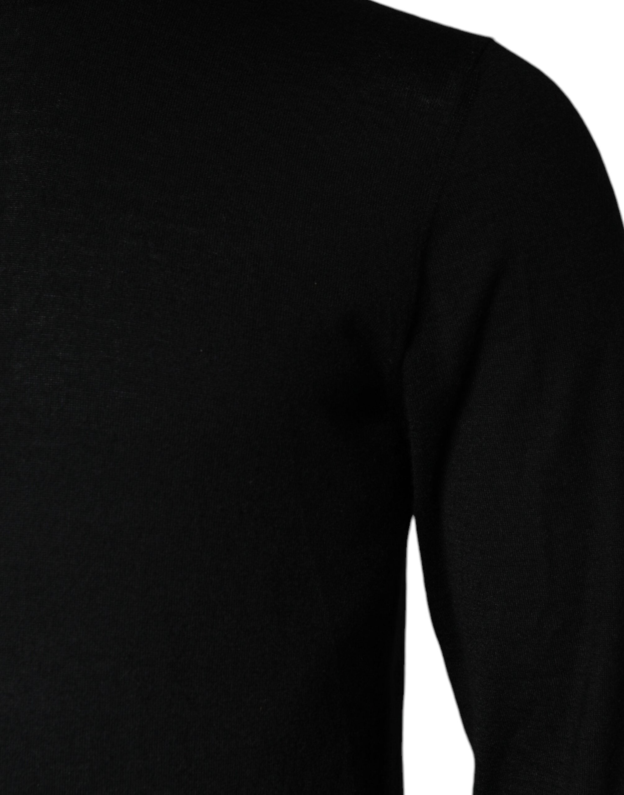 Black LongSleeve Turtleneck Pullover Sweater - ventzia