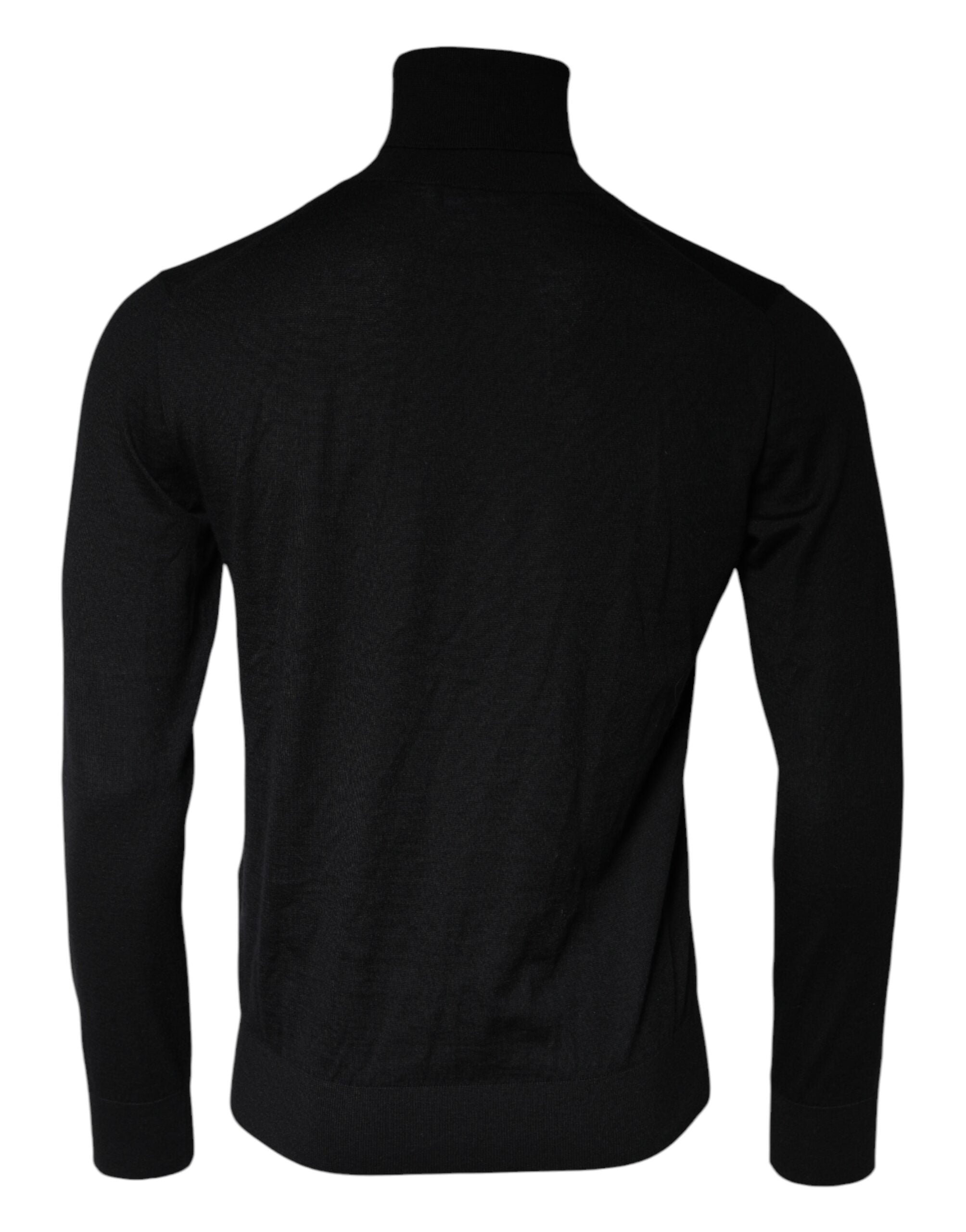 Black LongSleeve Turtleneck Pullover Sweater - ventzia