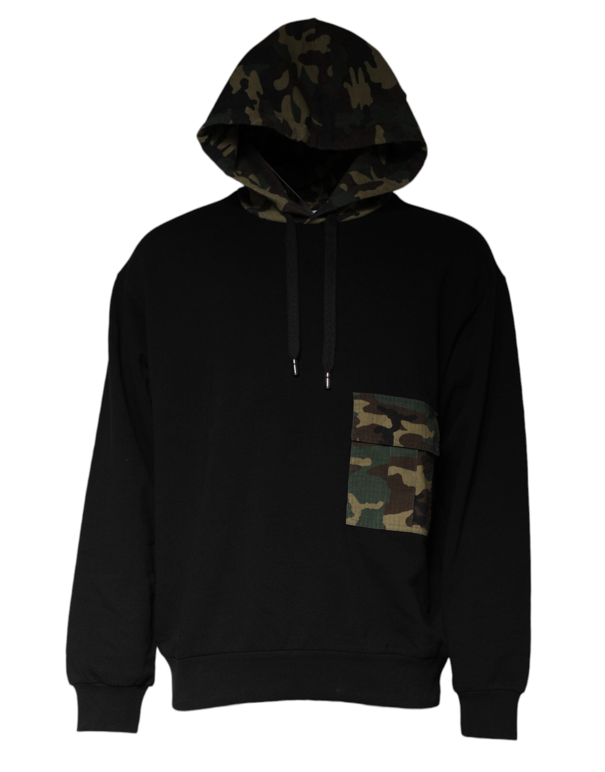 Black Camouflage Hooded Sweatshirt Sweater - ventzia