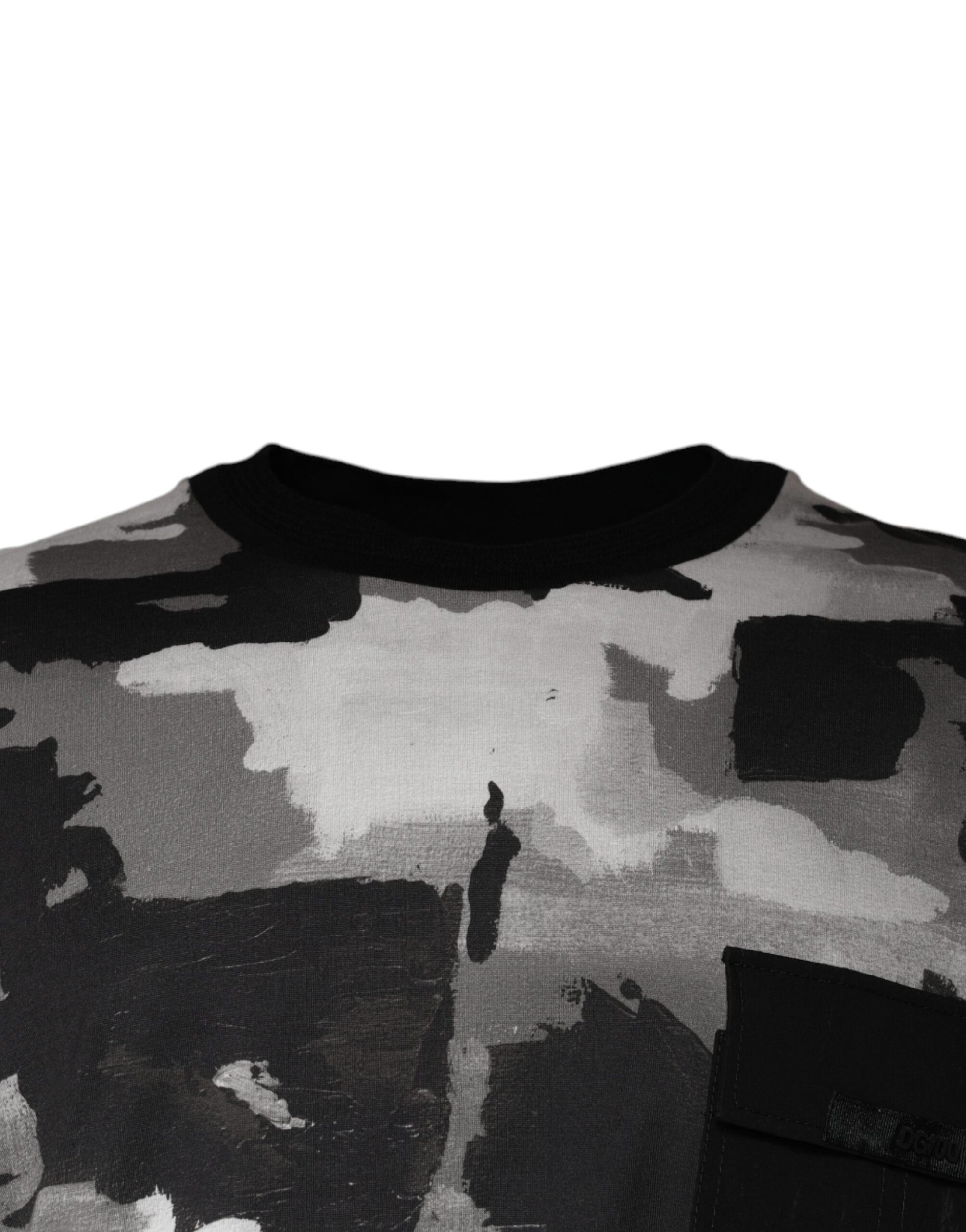 Multicolor Camouflage Cotton Crewneck T-shirt - ventzia