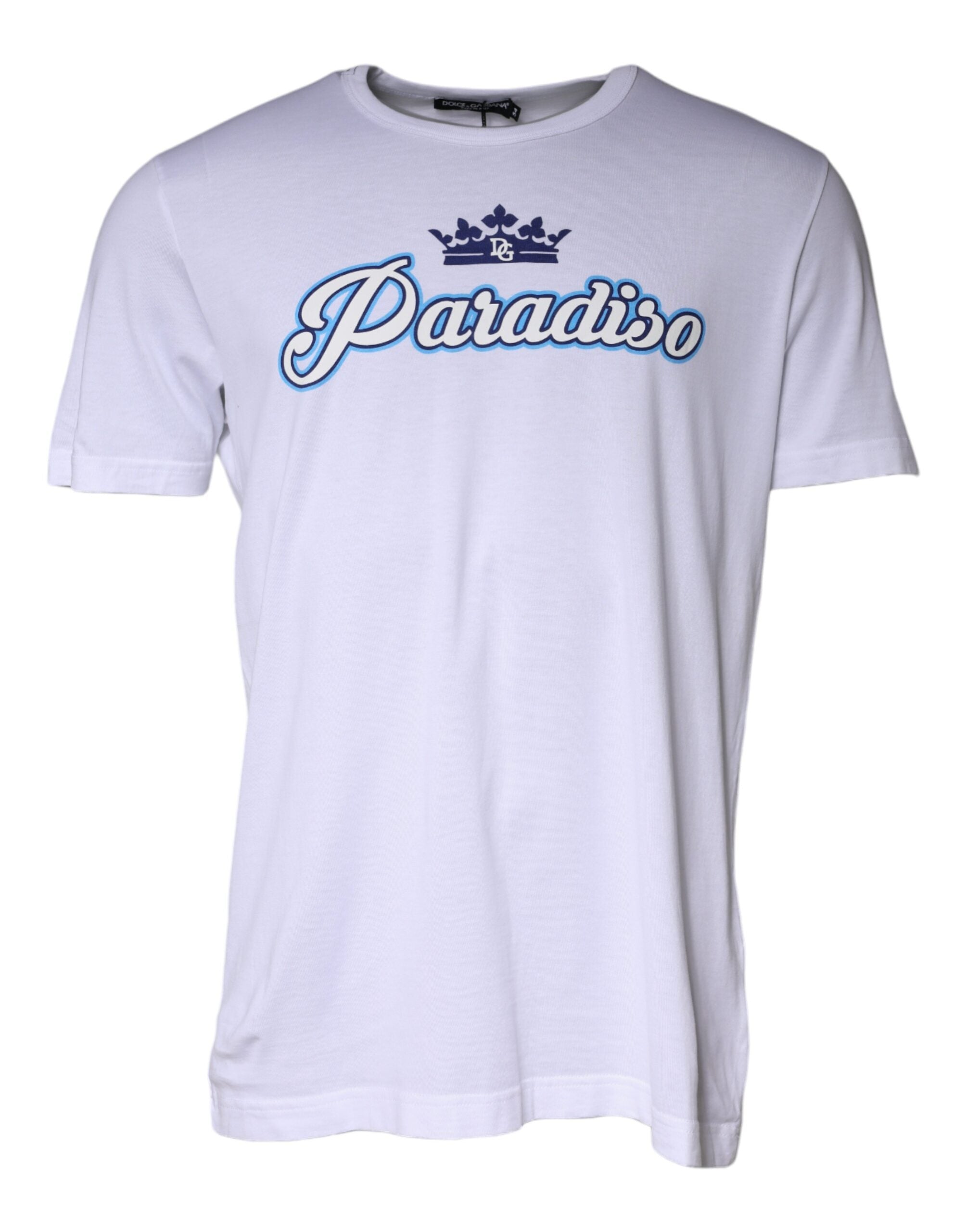 White Paradiso Cotton Shorts Sleeves T-shirt - ventzia