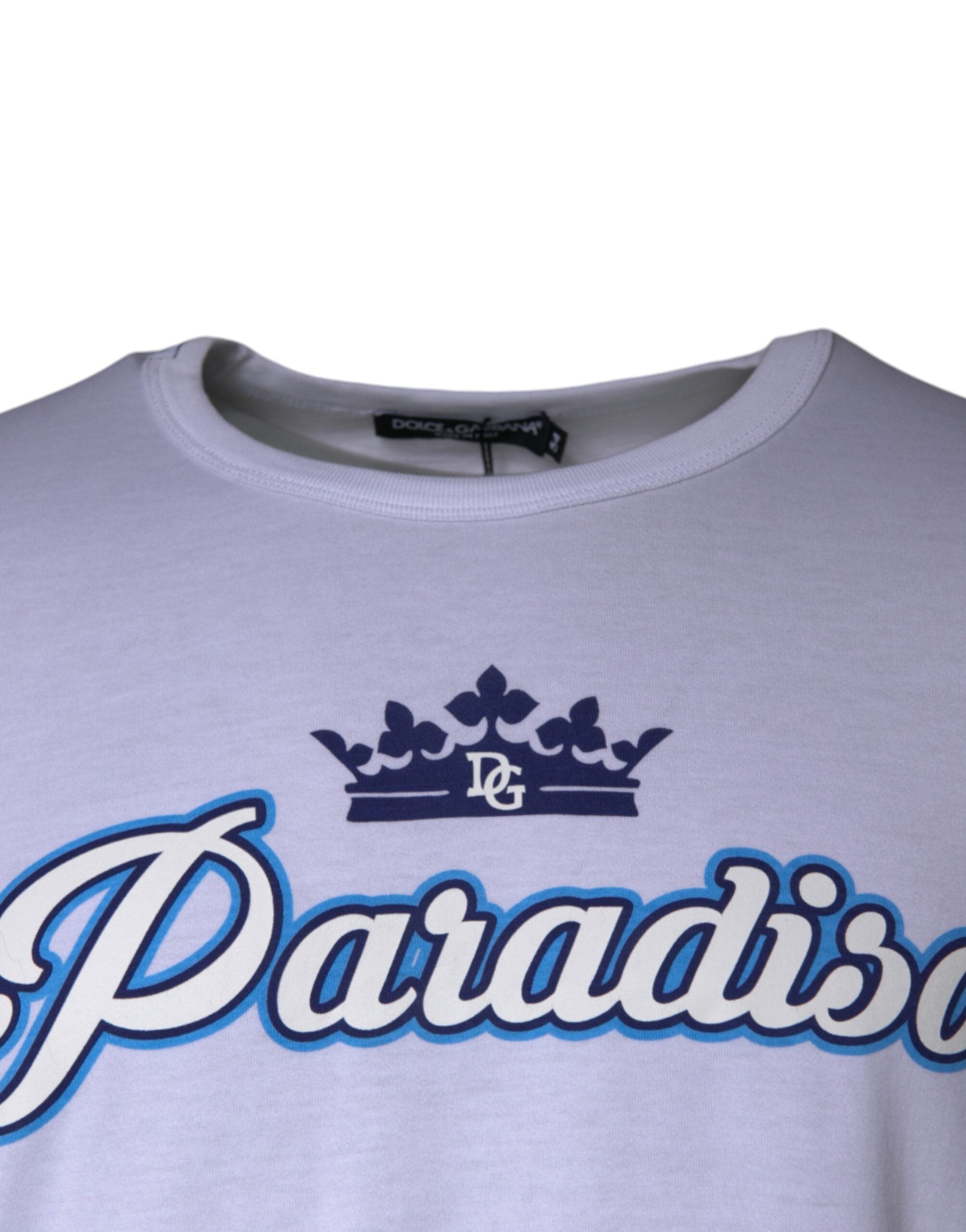White Paradiso Cotton Shorts Sleeves T-shirt - ventzia