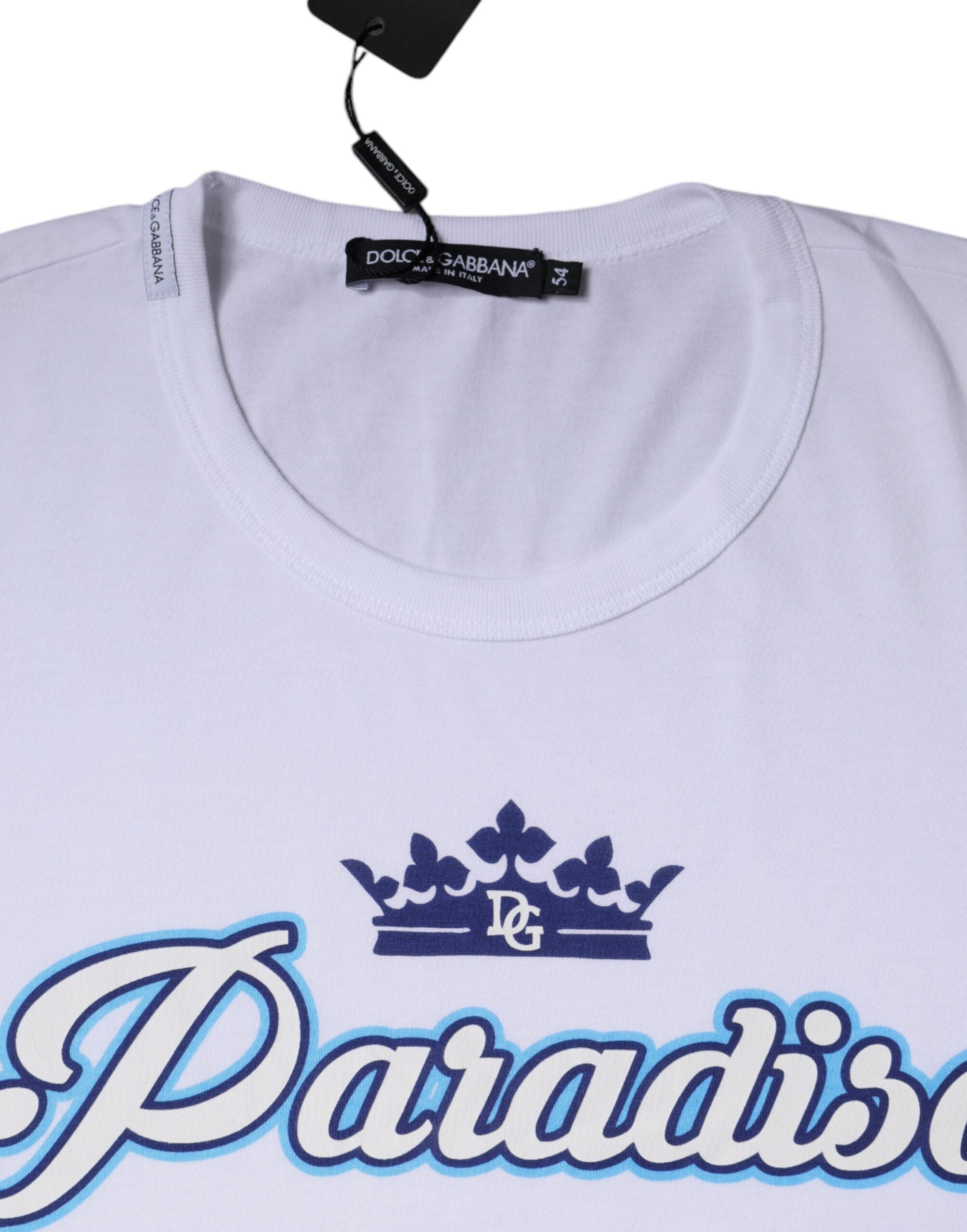 White Paradiso Cotton Shorts Sleeves T-shirt - ventzia