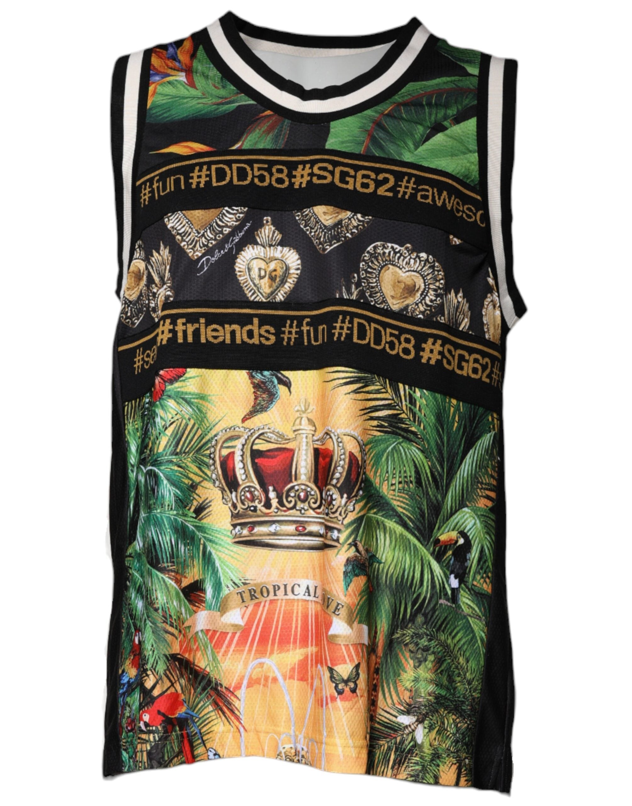 Multicolor Tropical Sleeveless Tank T-shirt - ventzia