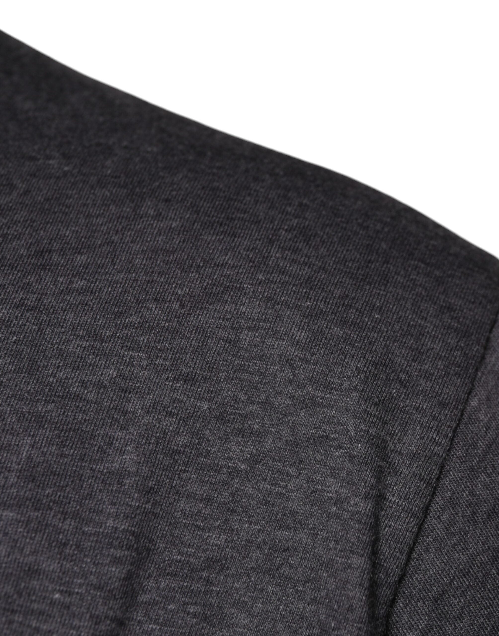 Gray Logo Patch Cotton Crew Neck T-shirt - ventzia