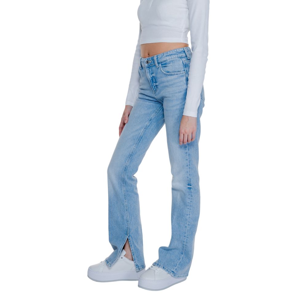 Light Blue Cotton Mom Jean - ventzia