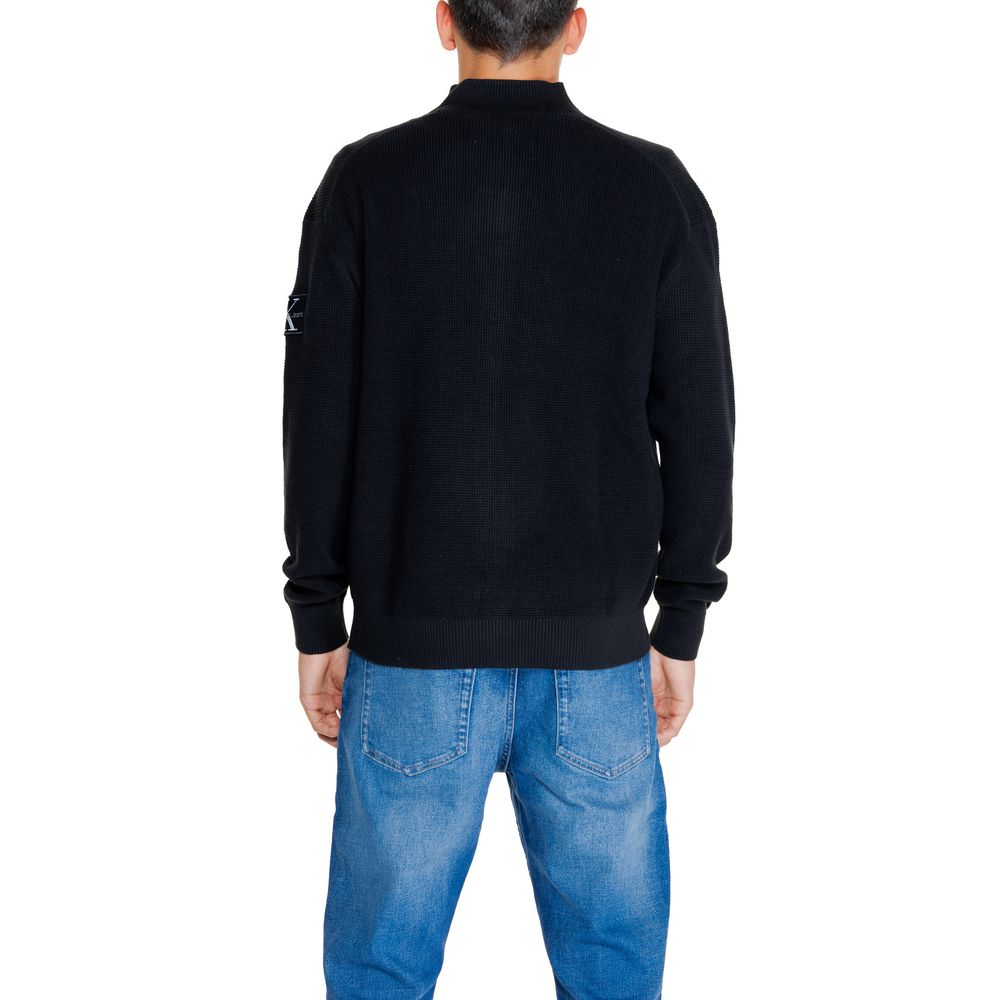 Black Recycled Cotton Cardigan - ventzia