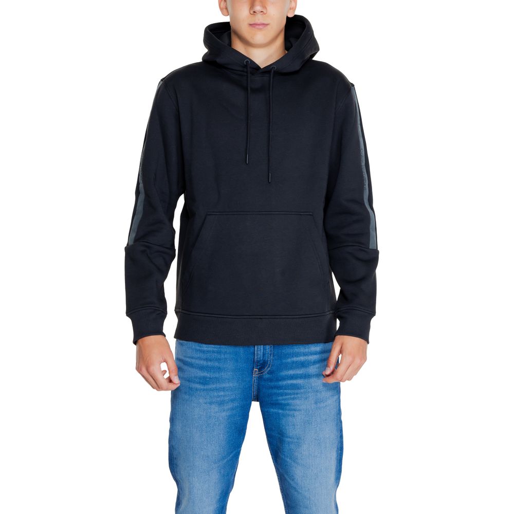Black Cotton Hoody - ventzia