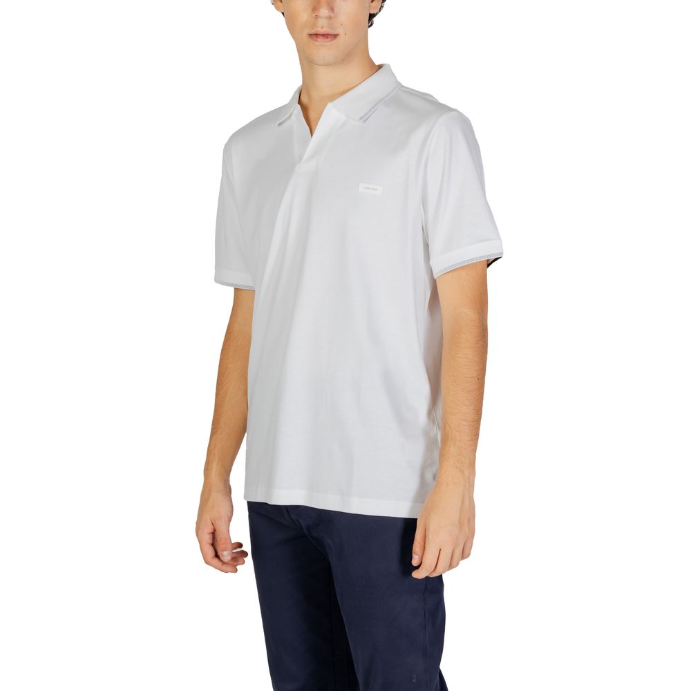 White Cotton Polo Shirt - ventzia