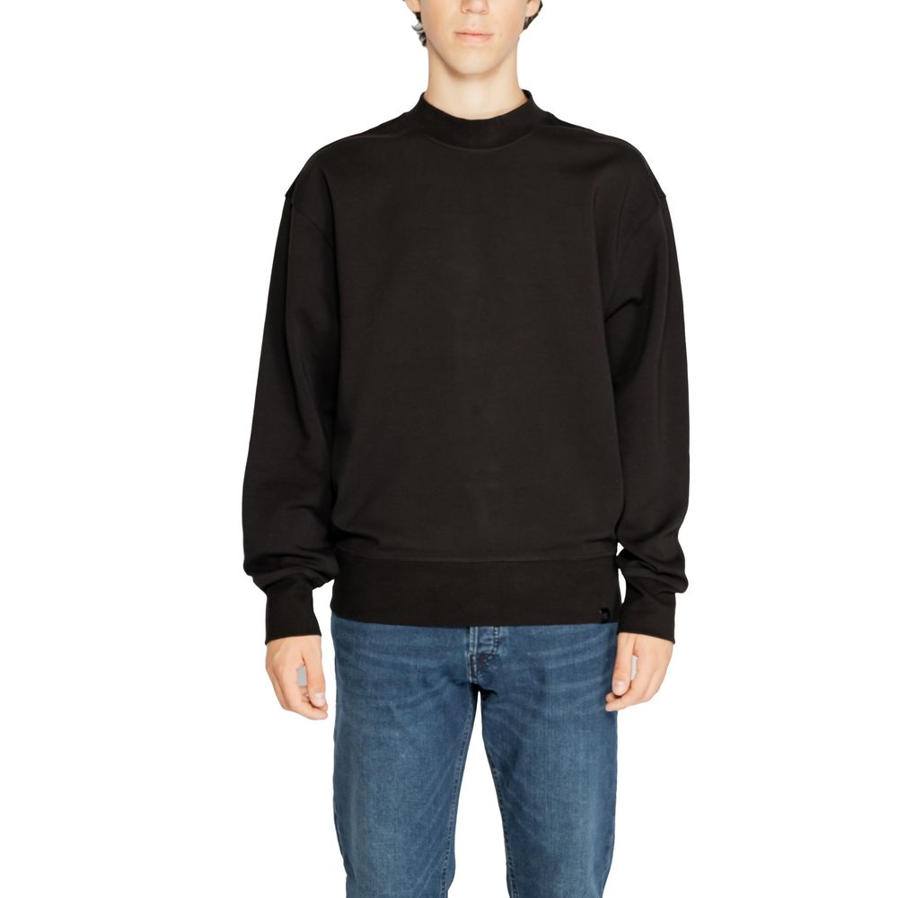 Black Recycled Cotton Sweatshirt - ventzia