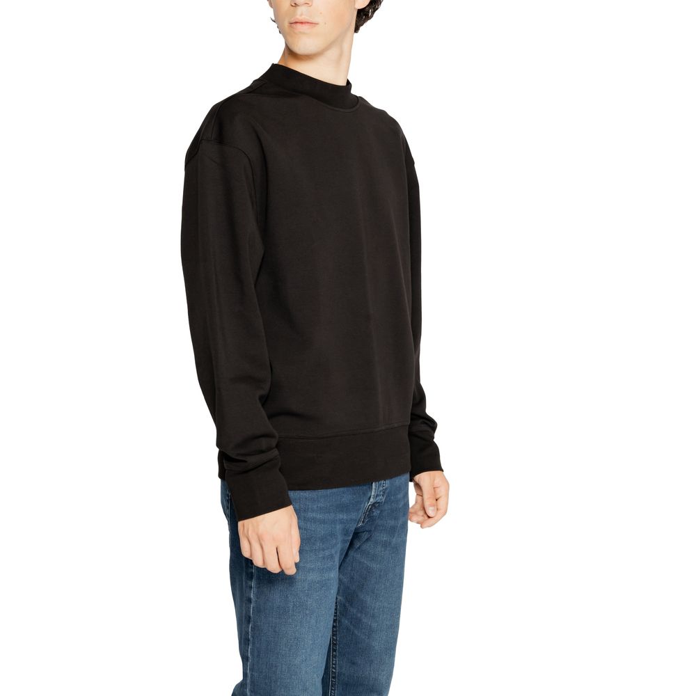 Black Recycled Cotton Sweatshirt - ventzia