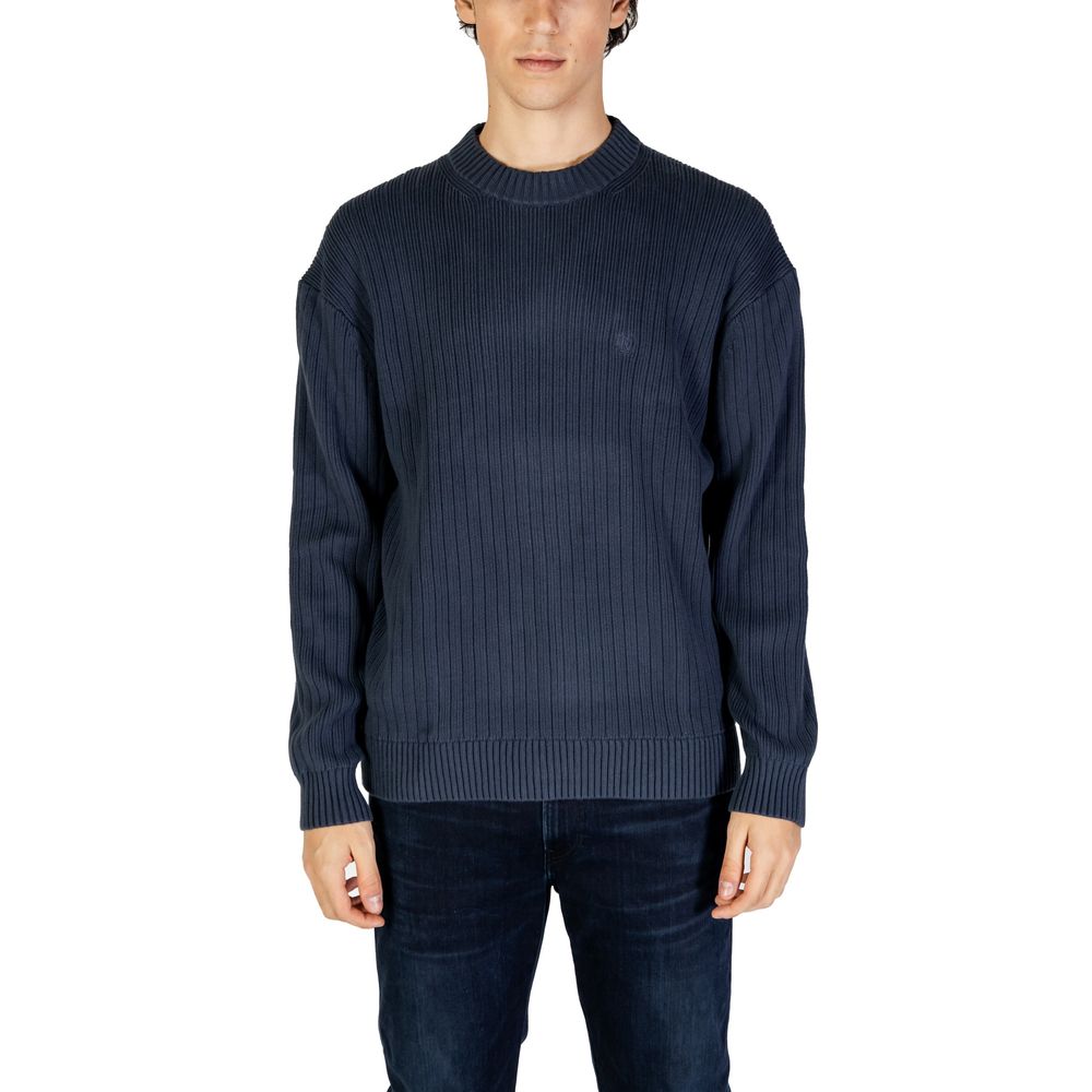 Blue Cotton Sweater - ventzia
