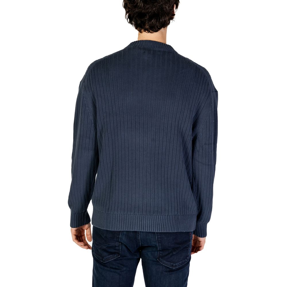 Blue Cotton Sweater - ventzia