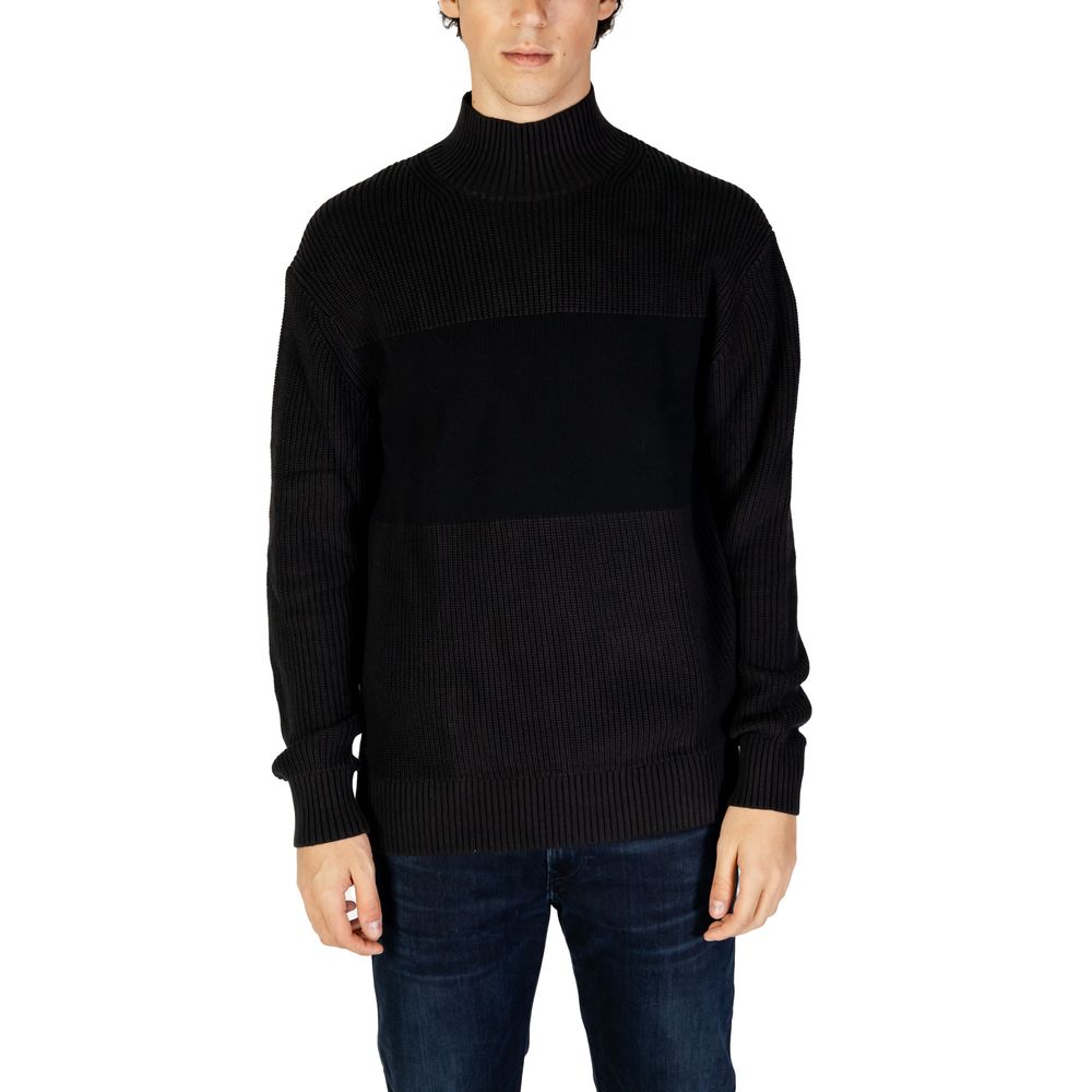 Black Cotton Sweater - ventzia
