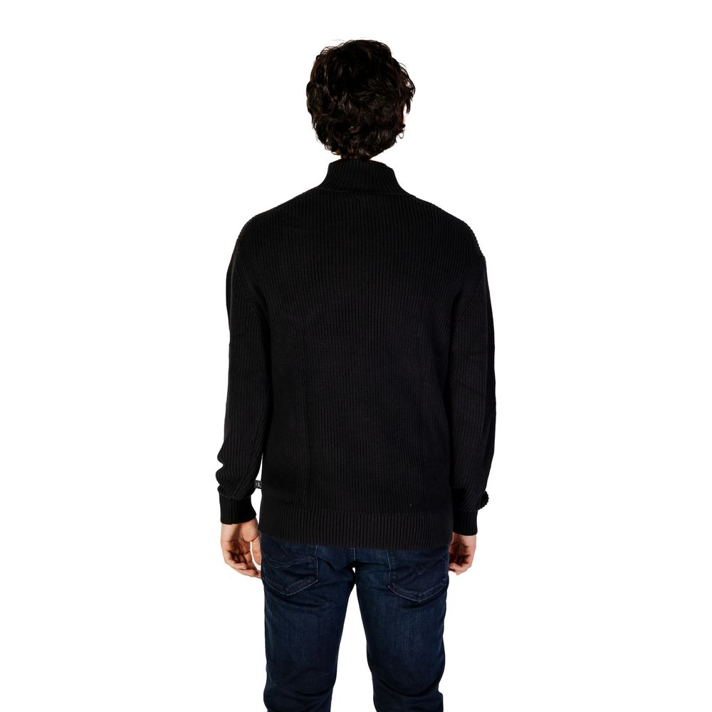 Black Cotton Sweater - ventzia