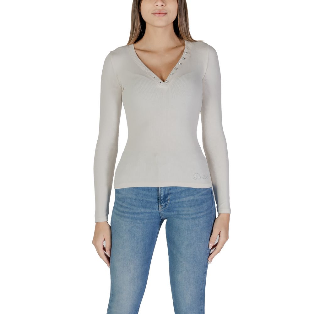 Cream Viscose Long Sleeve - ventzia