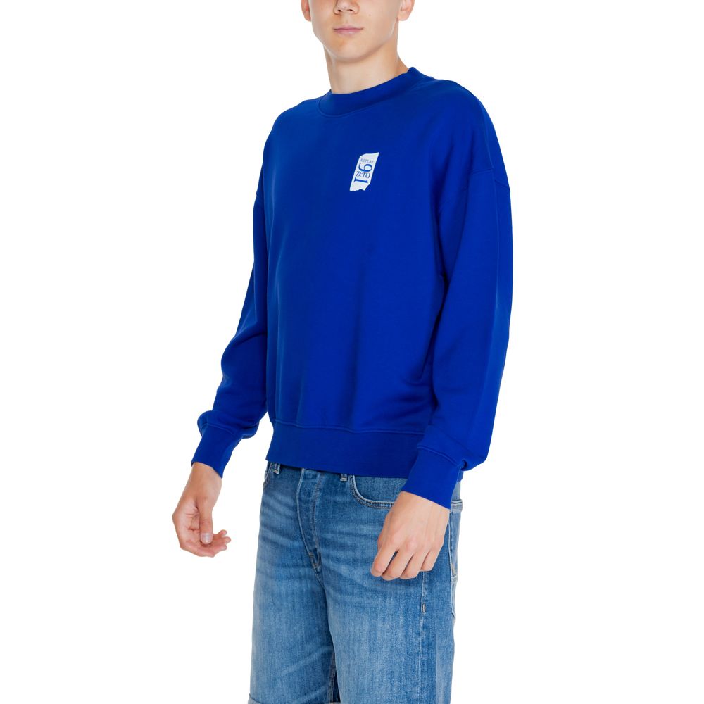Blue Cotton Sweatshirt - ventzia