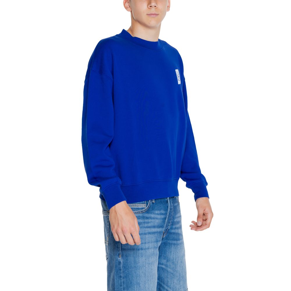Blue Cotton Sweatshirt - ventzia