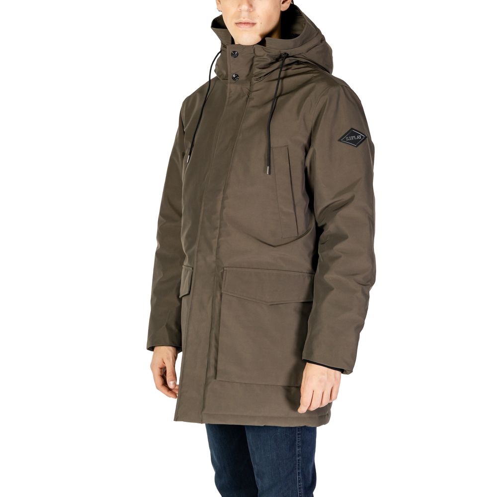 Green Polyamide Parka - ventzia