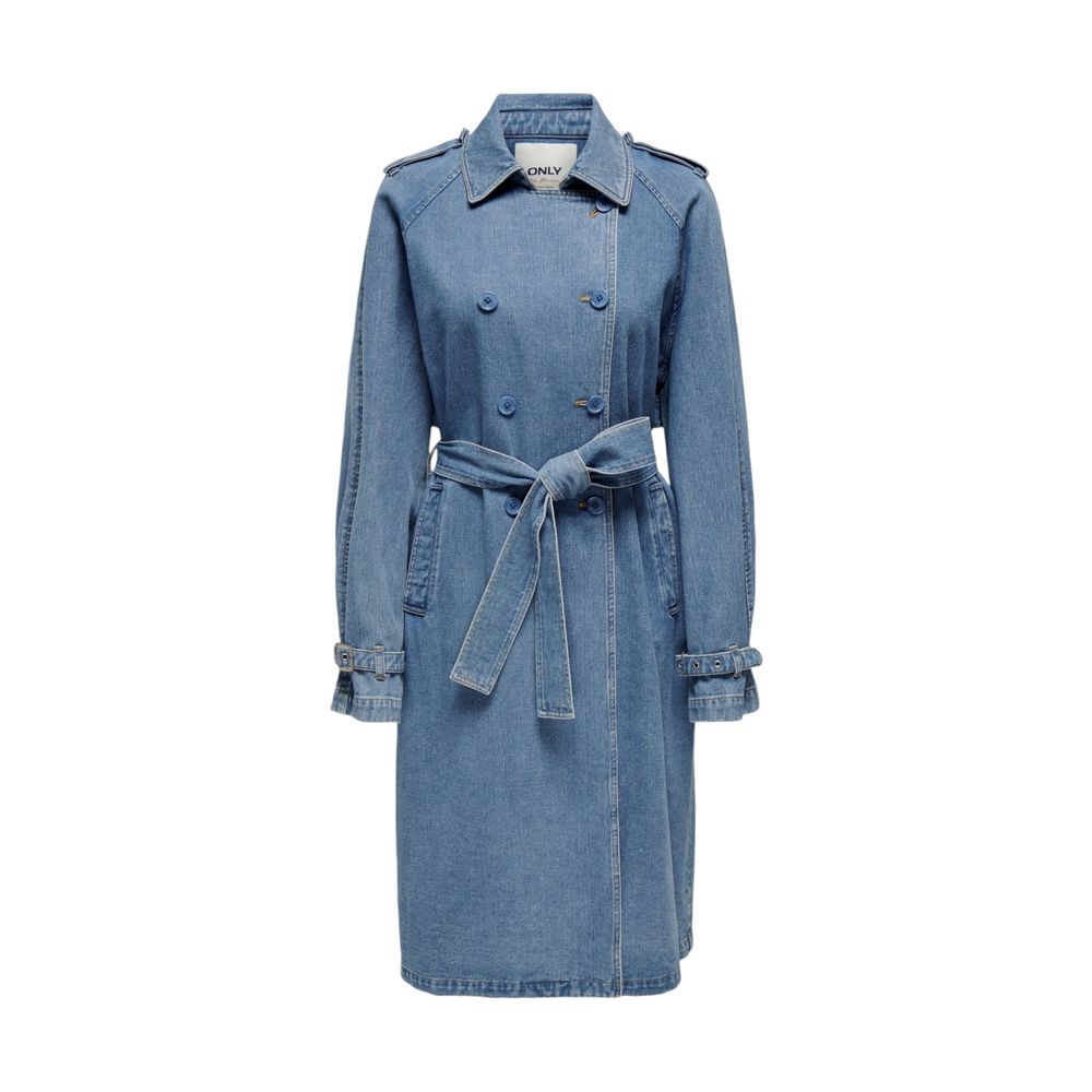 Blue Cotton Trench Coat - ventzia
