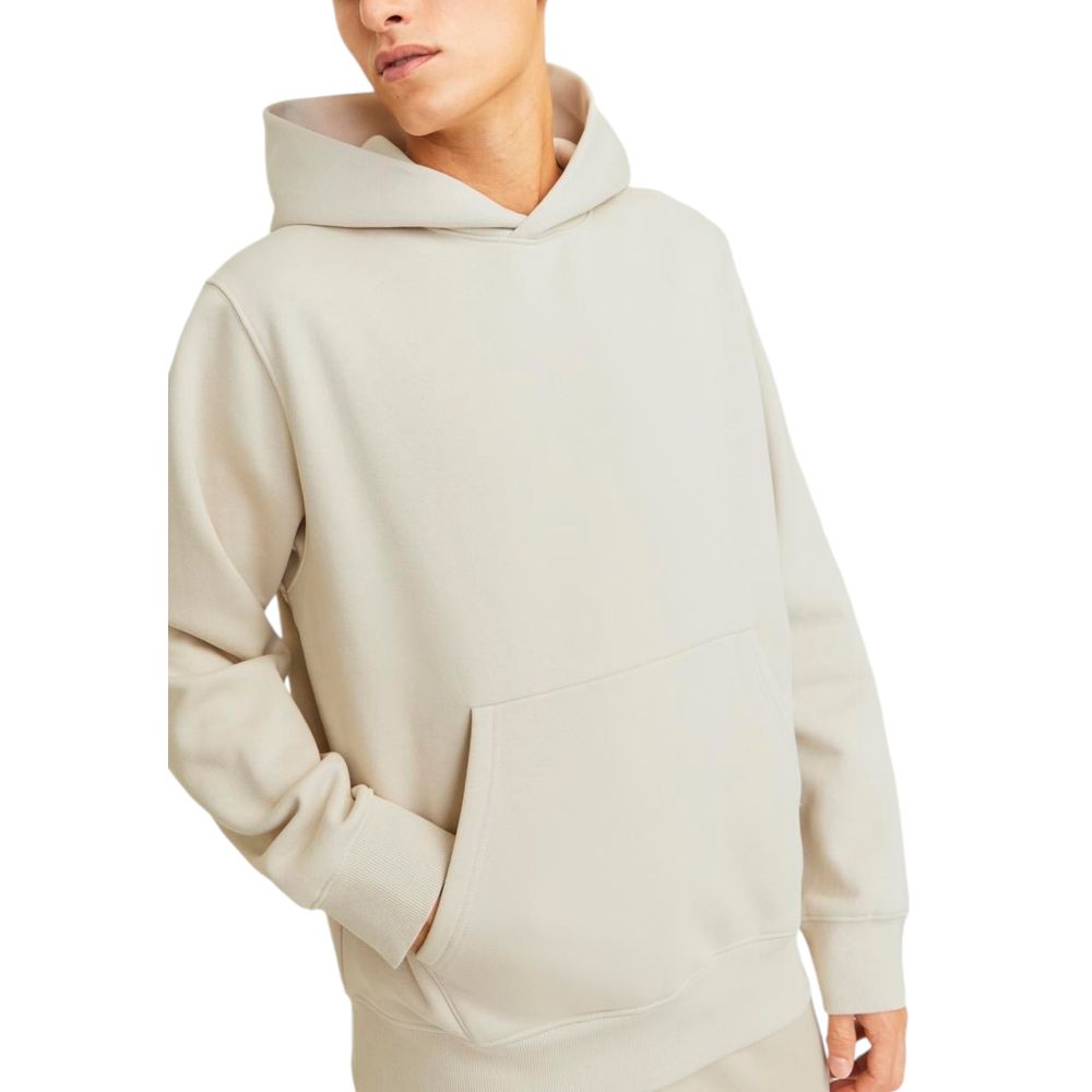 Beige Cotton Hoody - ventzia