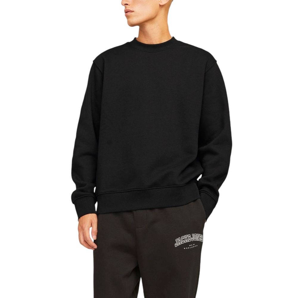 Black Cotton Sweatshirt - ventzia