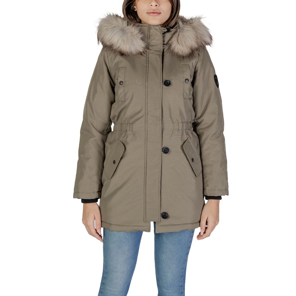 Green Polyester Parka - ventzia