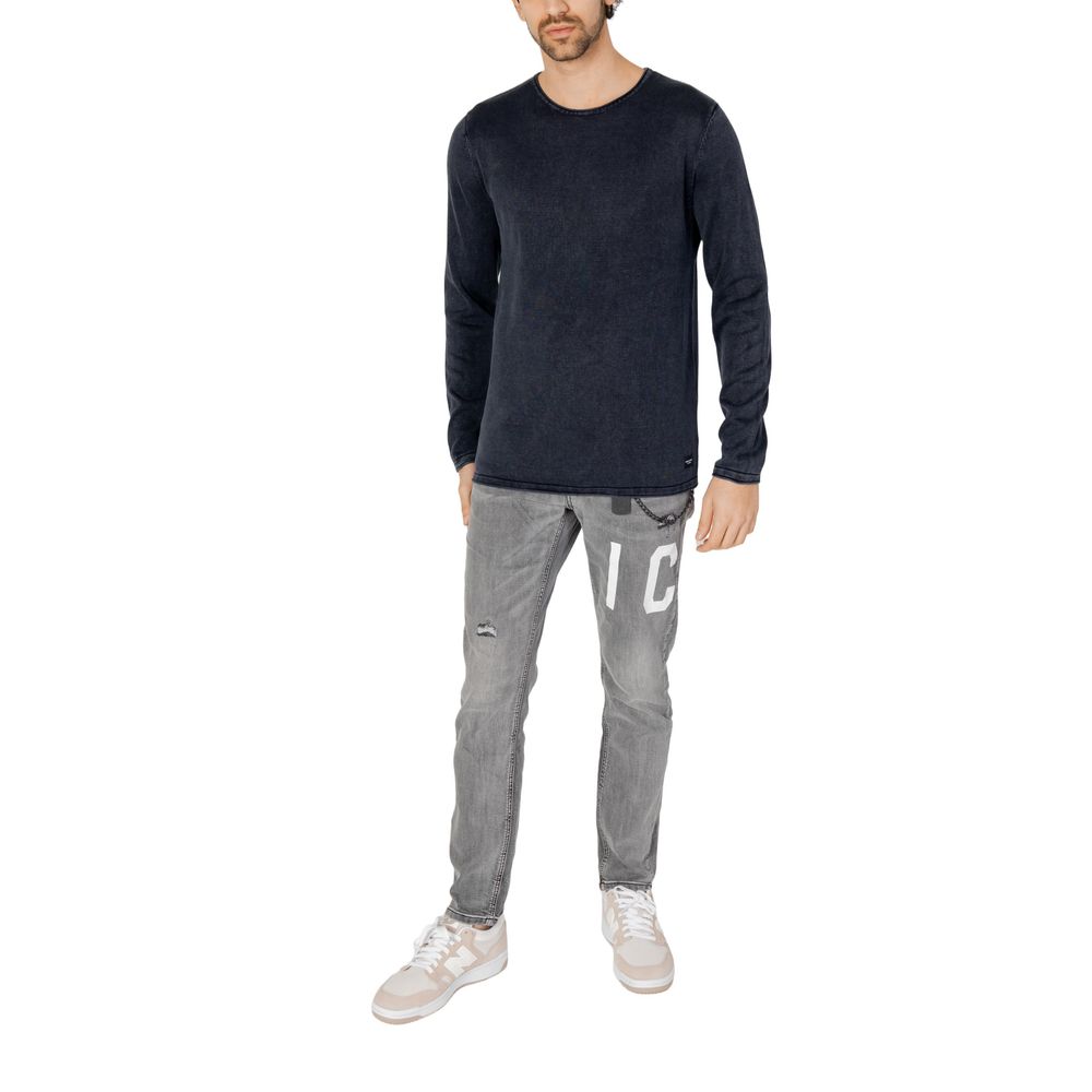 Blue Cotton Sweatshirt - ventzia