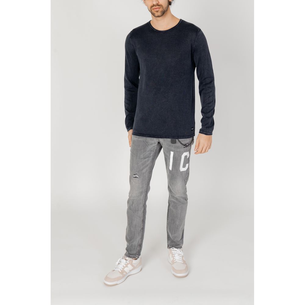 Blue Cotton Sweatshirt - ventzia