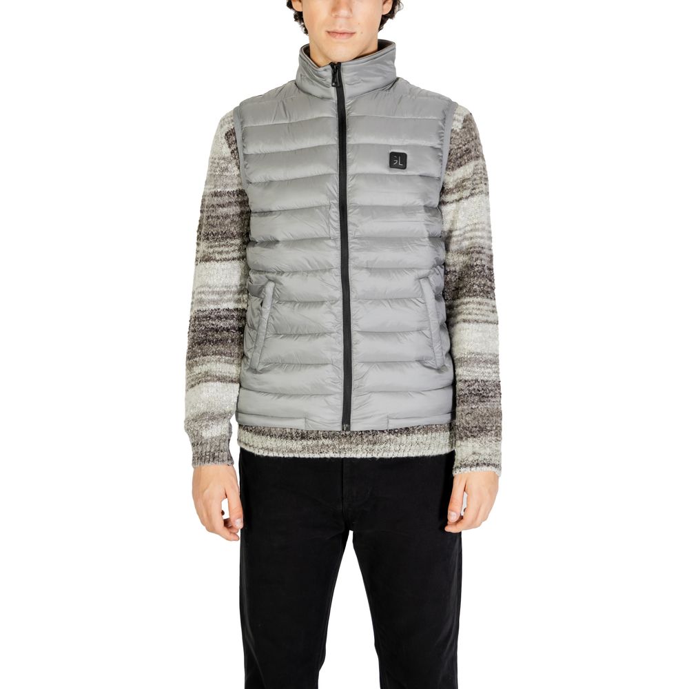 Gray Polyamide Sleveless Jacket - ventzia