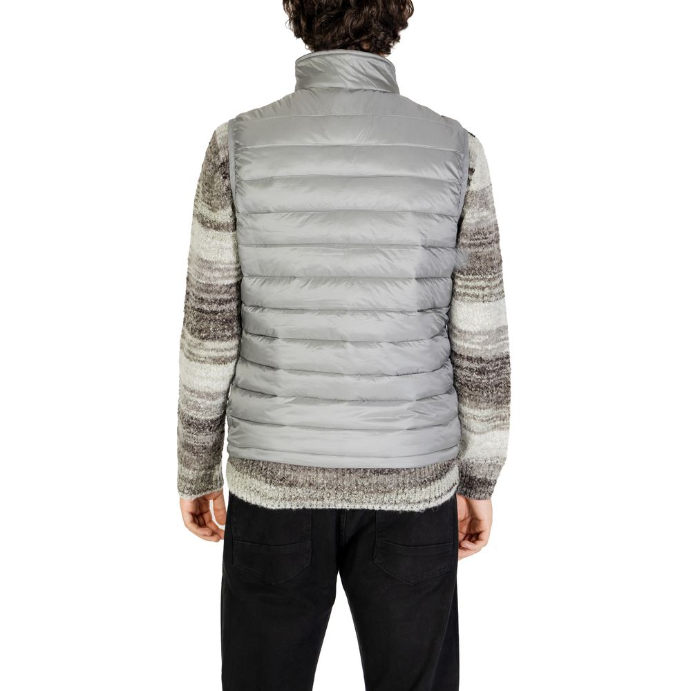 Gray Polyamide Sleveless Jacket - ventzia